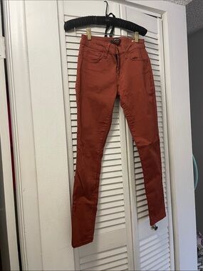 Mavi Rust Orange Skinny Alexa ankle mid rise